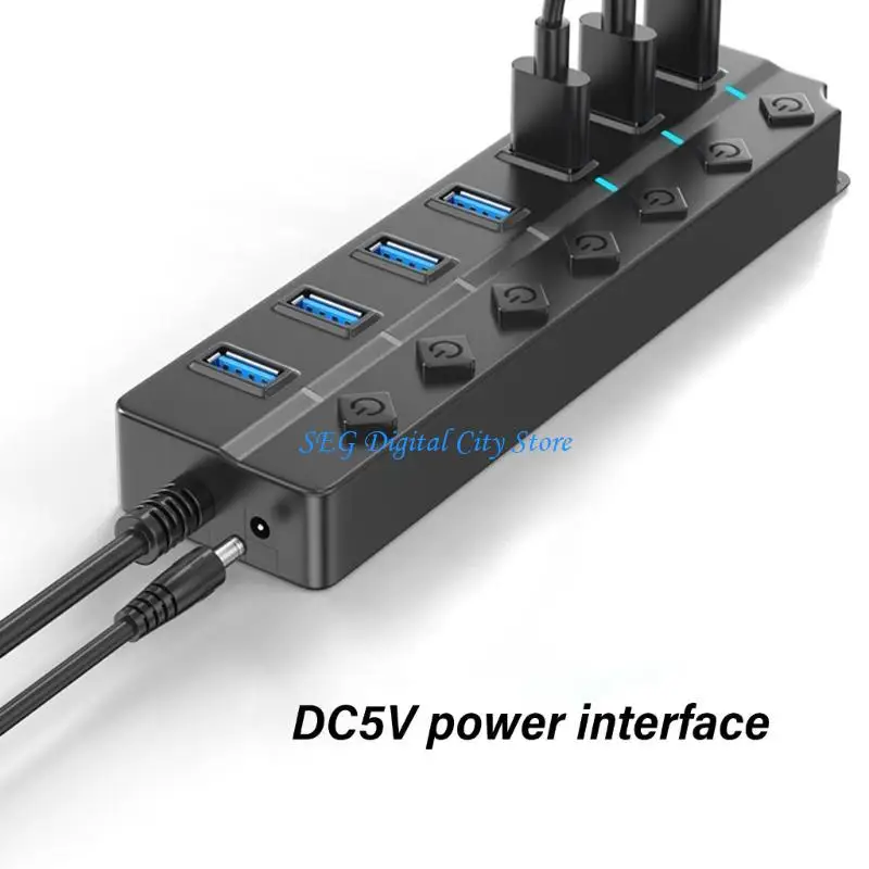 U75B محمول محول USB Hub محمول مع كابل لطابعات محرك أقراص فلاش