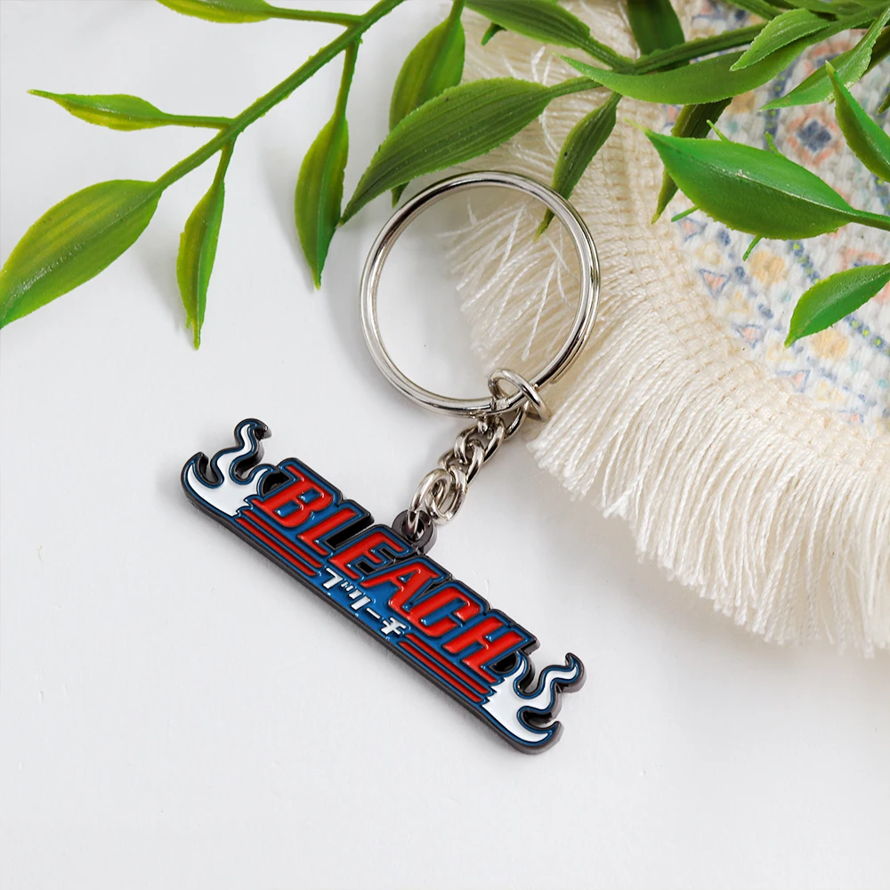 Anime Bleach Logo Schlüsselanhänger Metall-Emaille Schlüsselring Kurosaki Ichigo Zubehör Rucksackanhänger Autoschlüsselhalter Cosplay Schmuck für Fans – Detail 7
