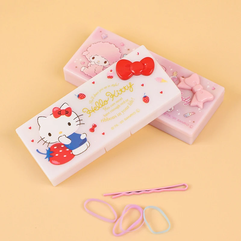 Sanrio Hello Kitty Y2K Storage Box Anime My Melody Kawaii Cute Cartoon Student Desktop Hairpin Storage Box Toys Girls Gifts