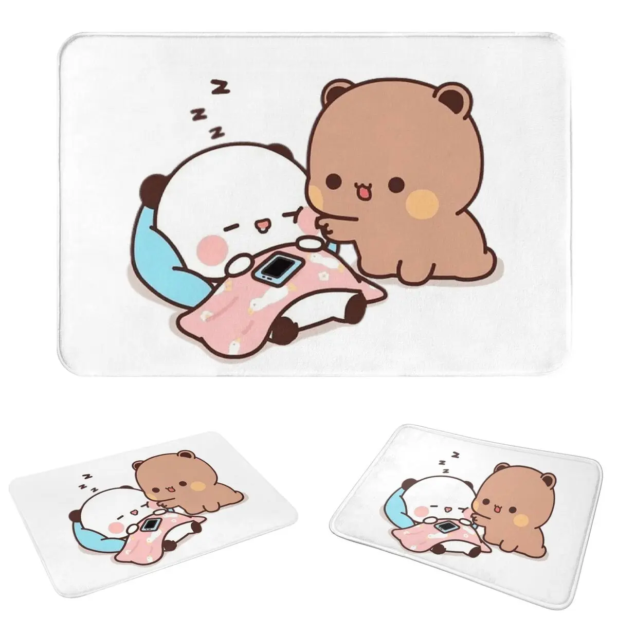 Peach And Goma Bubu Dudu Balloon Doormat Water oil proof Carpet Rug Kitchen Entrance Home Floor Mat for Balcony Footpad Mats