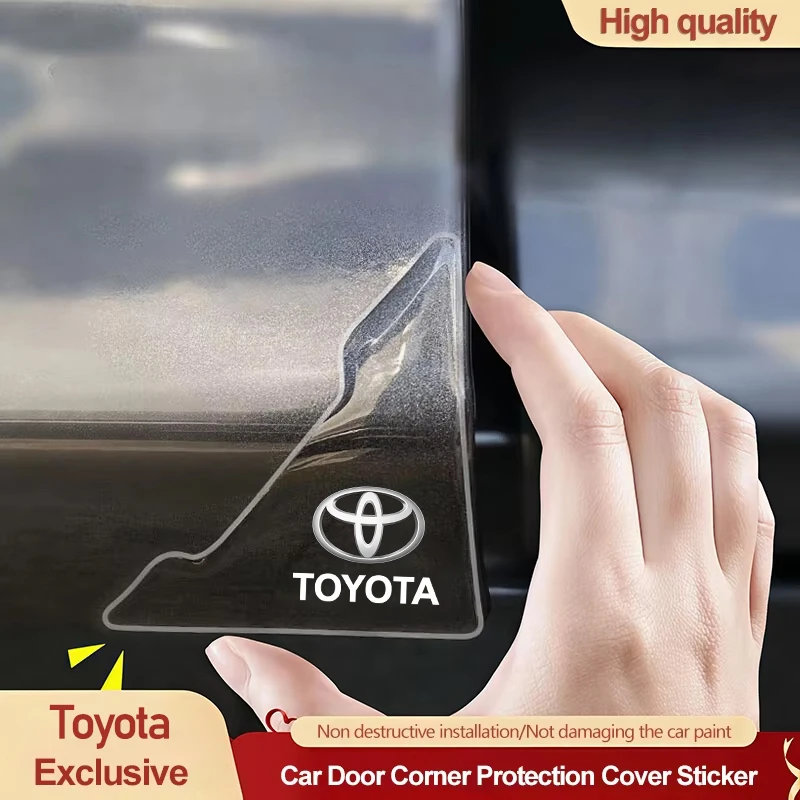 Autocollants de protection d'angle de porte de voiture, 2 pièces, décoration pour Toyota Land Cruiser Sienna Rav4 Prado Tacoma Yaris Rush Fortuner CHR Voxy