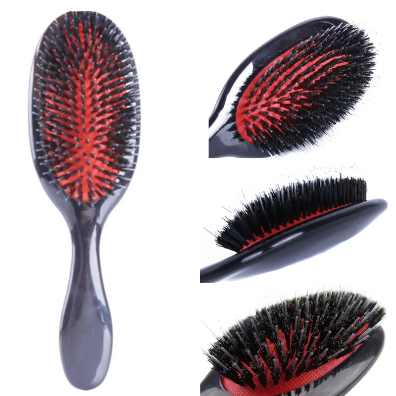 PS Material Oval Boar Bristle & Nylon Hair Comb Mini Anti-static Hair Scalp Massage Comb Hairbrush Salon Hair Brush Styling Tool