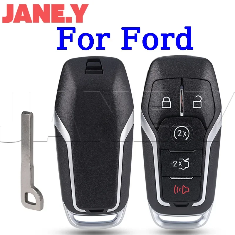 

Keyless Go Entry Remote Smart Key Fob Shell Case 5 Buttons Pad Cover For Ford Fusion Mustang Explorer Lincoln 2013-2017 MKZ MKC