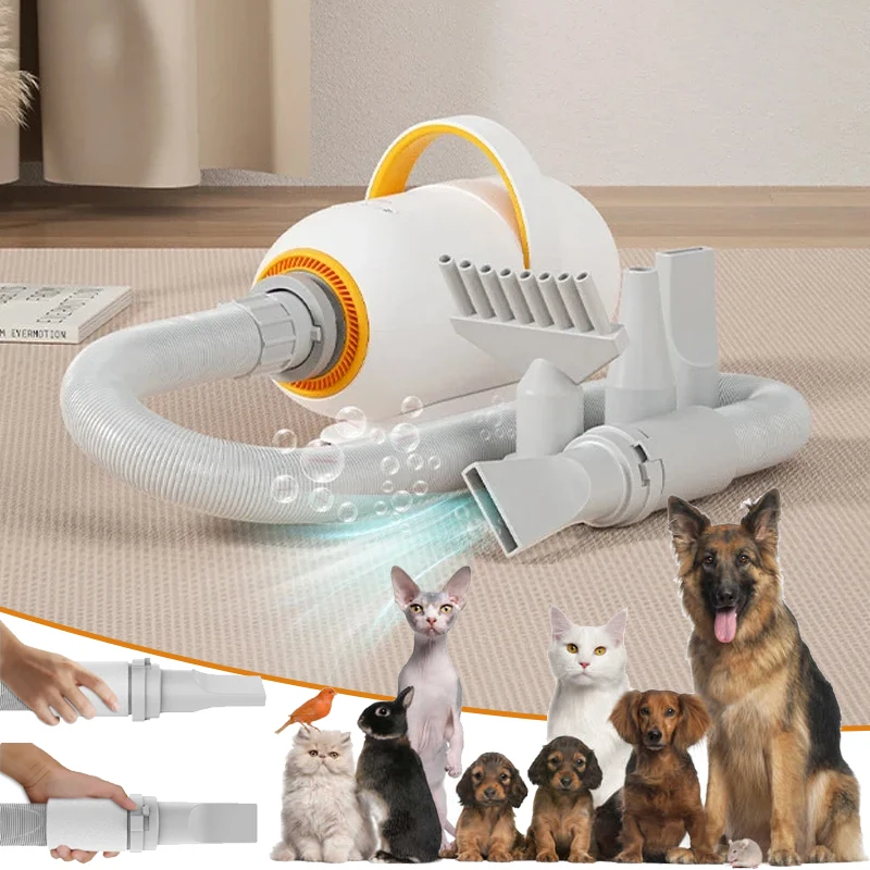 2500W Pet Hair Dryer LED Cat and Dog Grooming Negative Ion Dryer Adjustable Powerful Silent Cat Hot Air Heater Dog Hair Blow