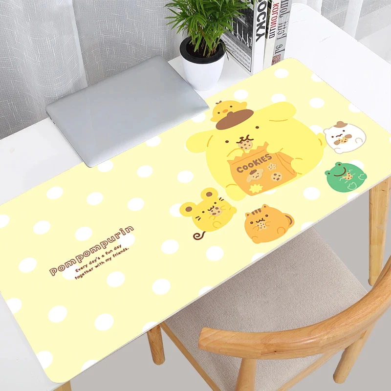 Tappetino per mouse Pompompurin Laptop da ufficio Kawaii Gamer PC Computer Stampa HD Tappetino da scrivania Tastiera Accessori da gioco Anime Tappetino per mouse Tappeto