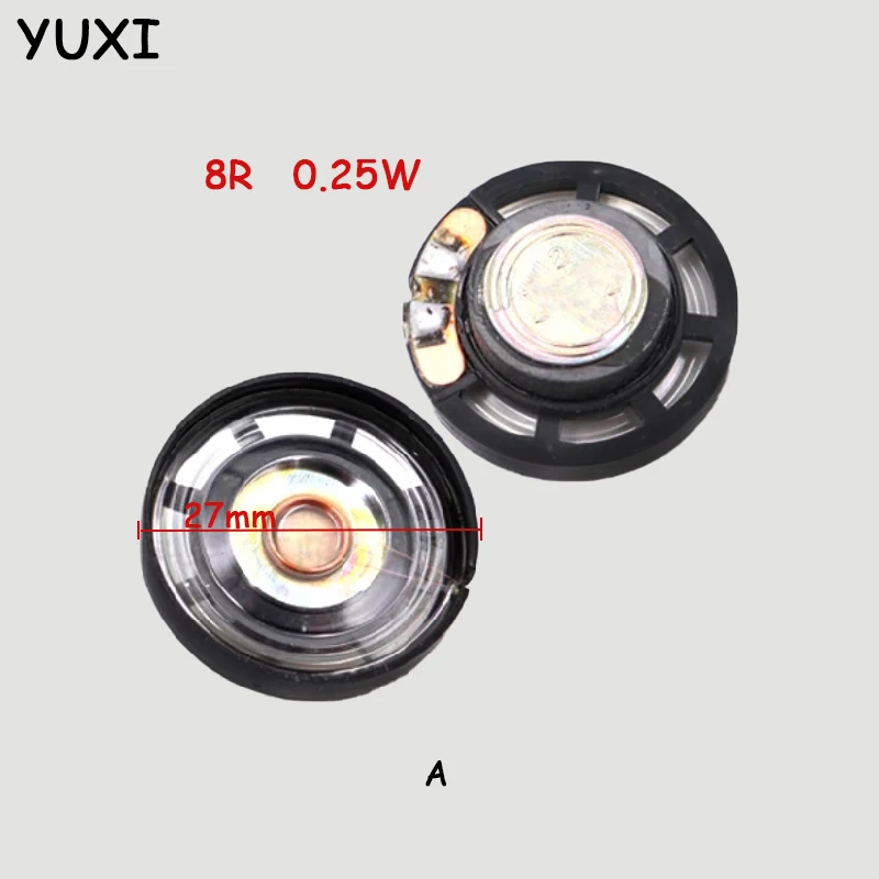 YUXI 10PC Speaker Small Speaker For 8 Ohms 0.25W Diameter 27/29mm Toy Speaker Plastic Outer Magnet