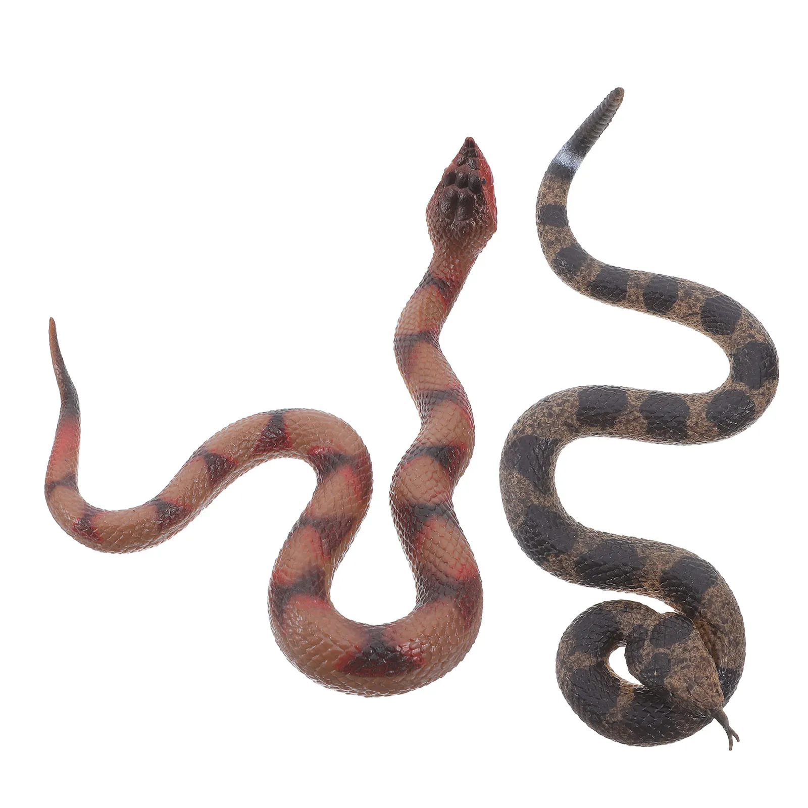 

2 Pcs Realistic Snake Toys Flexible Rubber Snakes Rattlesnake Prank Soft Artificial Lifelike