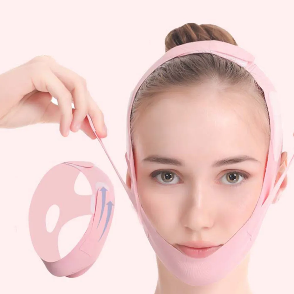 再利用可能なリフティングマスク、顎リフトアップバンド、二重あご解消フェイスシェイパー、柔らかく快適なフェイスストラップ、顔の輪郭を整える睡眠マスク