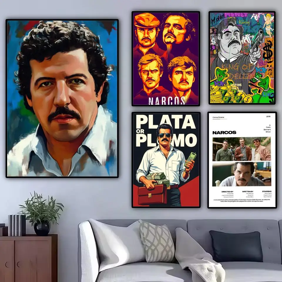 Lord Pablo Escobar Narcos Mugshot Painting Calligraphy Canvas Poster: Crease Free Waterproof Durable All Space Wall Decor