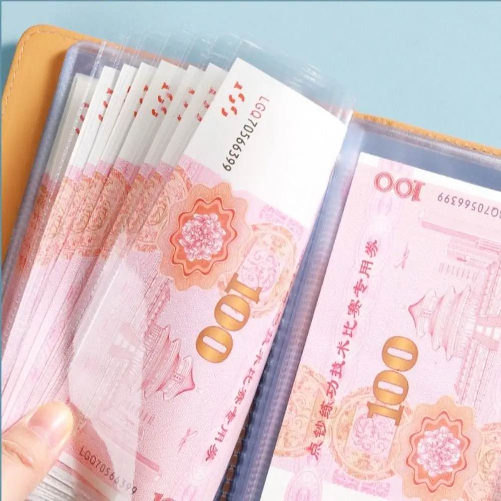 Risparmia denaro 100 buste Risparmio di denaro Challeng PU Mini raccoglitore di grande capacità Sfida di risparmio Carino riutilizzabile