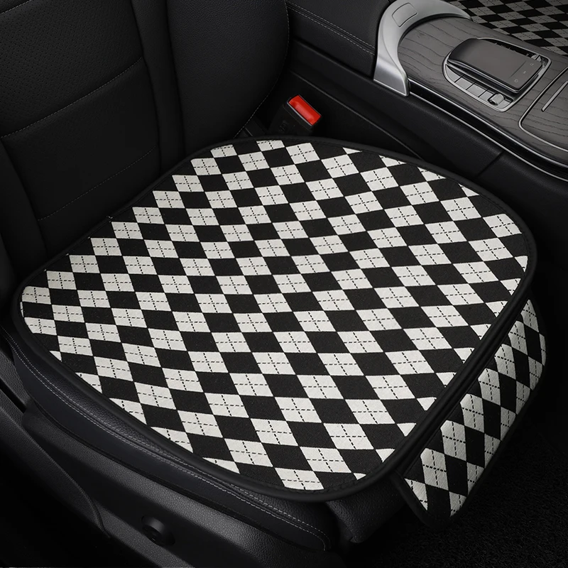 Karcle 1PCS Cotton Linen Car Seat Covers Fashion Auto Seat Cushion Anti-Slip Durable Car Seat Pads Universal Car Accessories