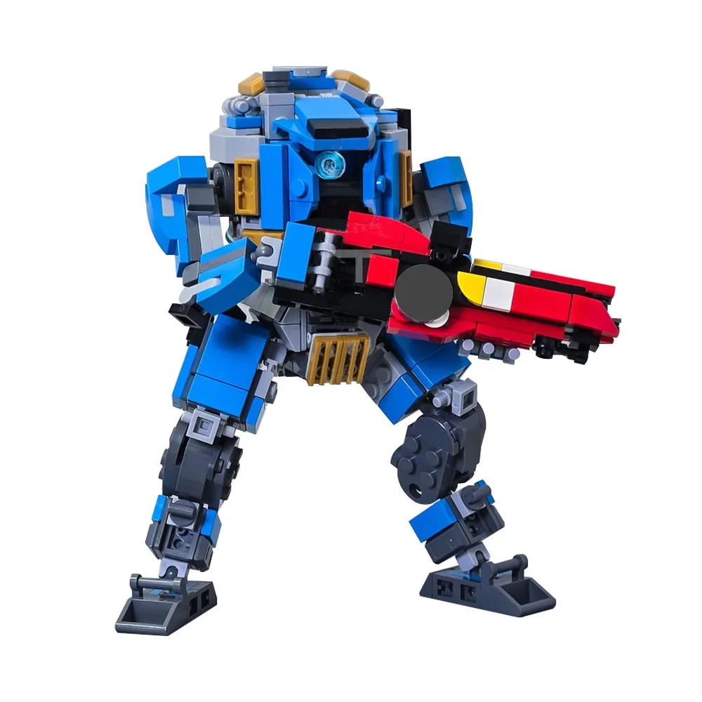 MOC Ion Prime Titan Model Building Blocks Titanfall 2 Game Figure Combat Activity Mecha Rifle Shooting Robot Brick Toy Gift