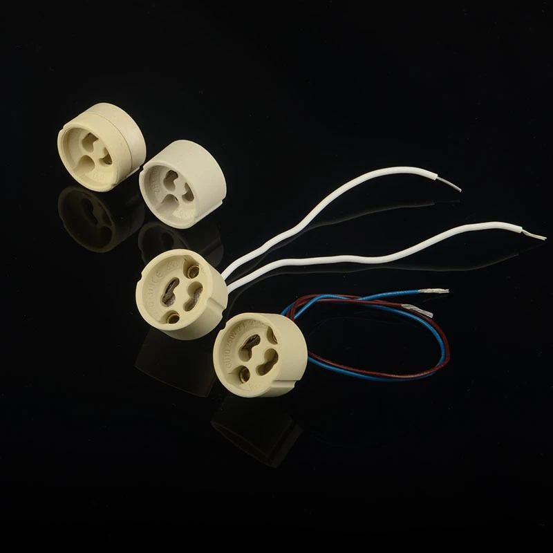 1 قطعة LED لمبة حامل الثريا الهالوجين المصابيح DIY بها بنفسك اكسسوارات GU10 قاعدة مصابيح حامل مصباح السيراميك موصل مقبس سلك محول