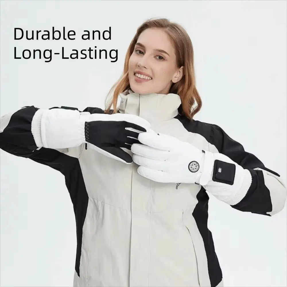 Windproof Electric Heated Gloves Thickening And Velvet Cold-Proof Smart Heated Gloves 3 Heating Levels Adjustable