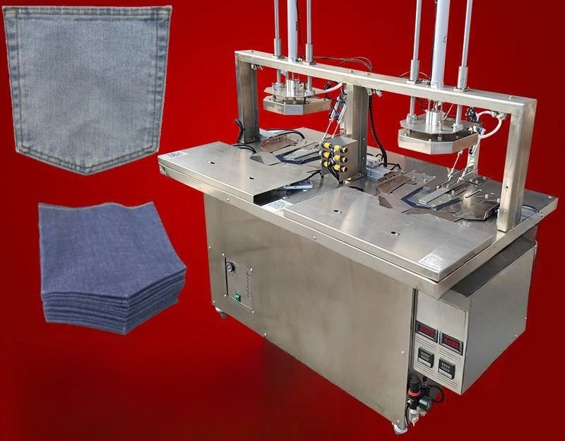 Computer automatic high-speed double-head bag ironing machine, clothing pocket folding machine, knitted cloth pocket
