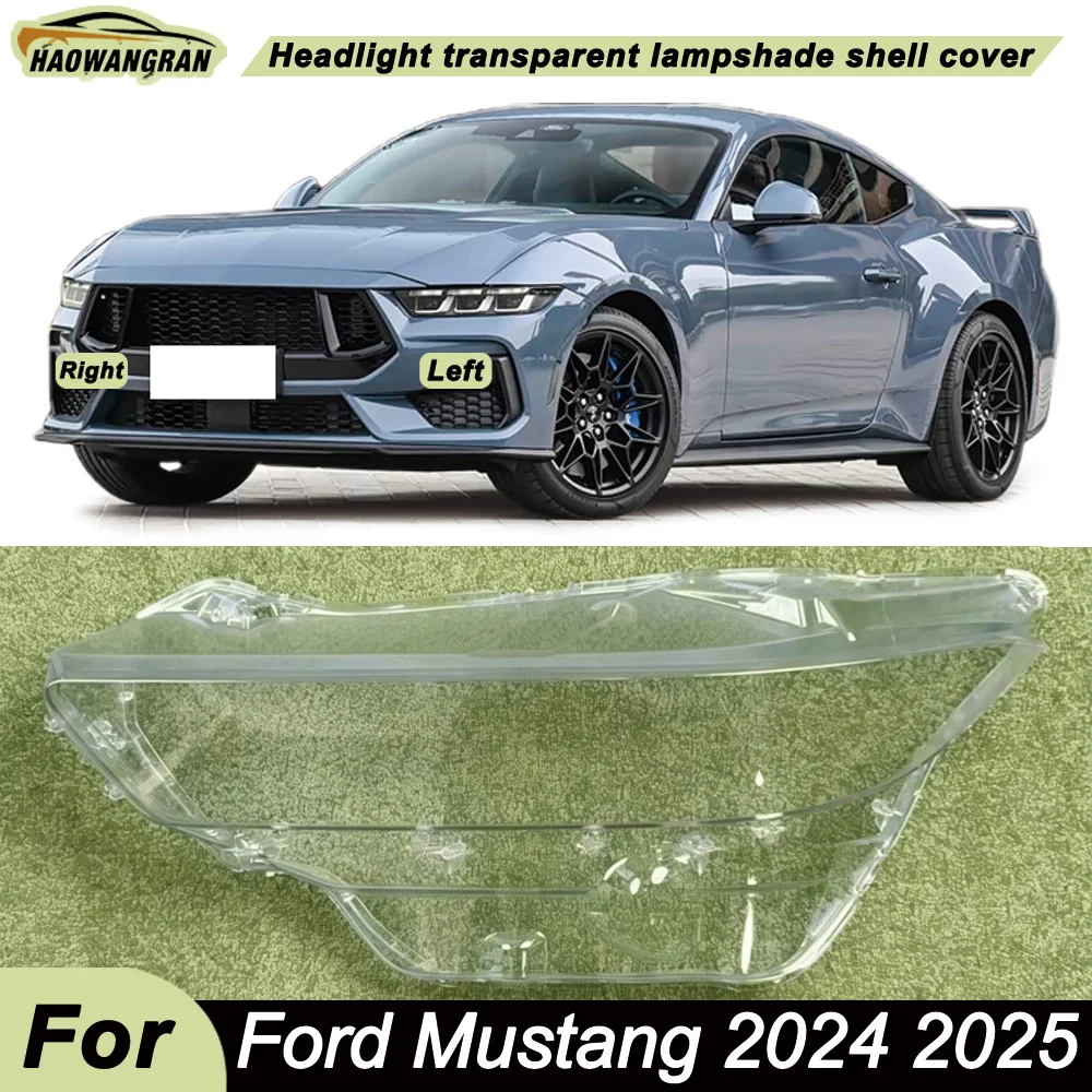 

Front Glass Lens Lamp Shade Shell 2024 2025 For Ford Mustang Accessories Vehicles Transparent PC Material Headlights Glass Shell