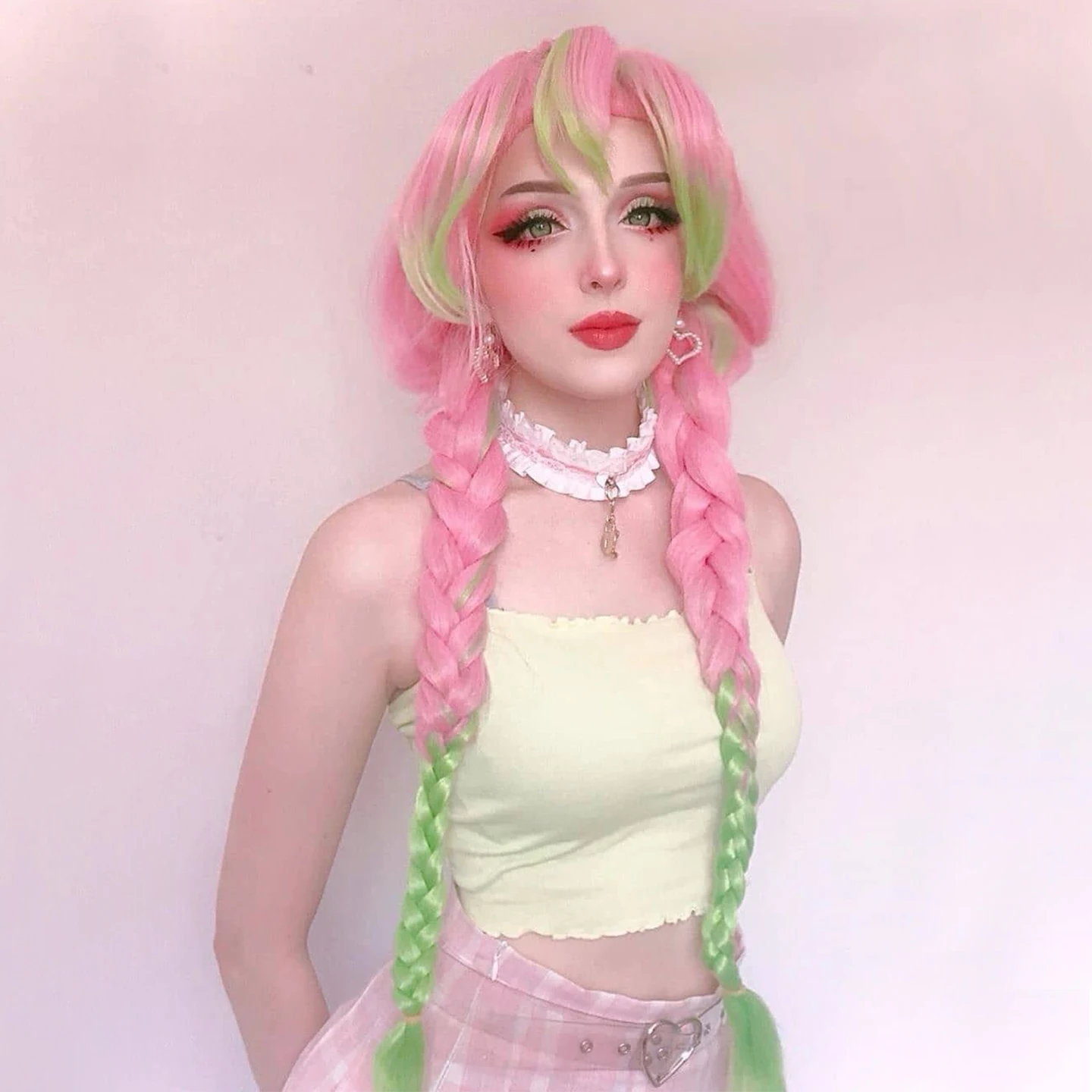 Internet celebrity cute wig female synthetic fiber wig