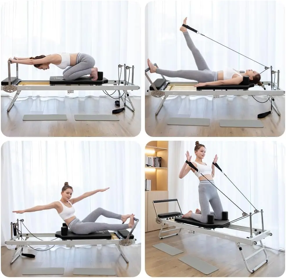 Large Folding Pilates Reformer Equipment Core Yoga Bed Home Fitness Weight Loss Steel ABS Steels Material Pilates Machine