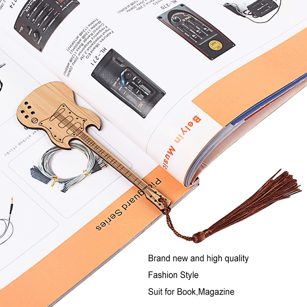 Page Marker Student Supplies Small Bookmark Workmanship Guitar Pattern Offices Accessories Fixing Tools Bamboo Stationery