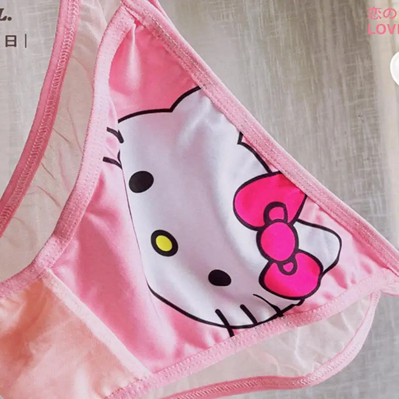Y2K Panties Anime Hello Kitty Girls Sexy Thong Kawaii Cartoon Women Japanese Style Ice Silk Girls Student Cute comfort Briefs