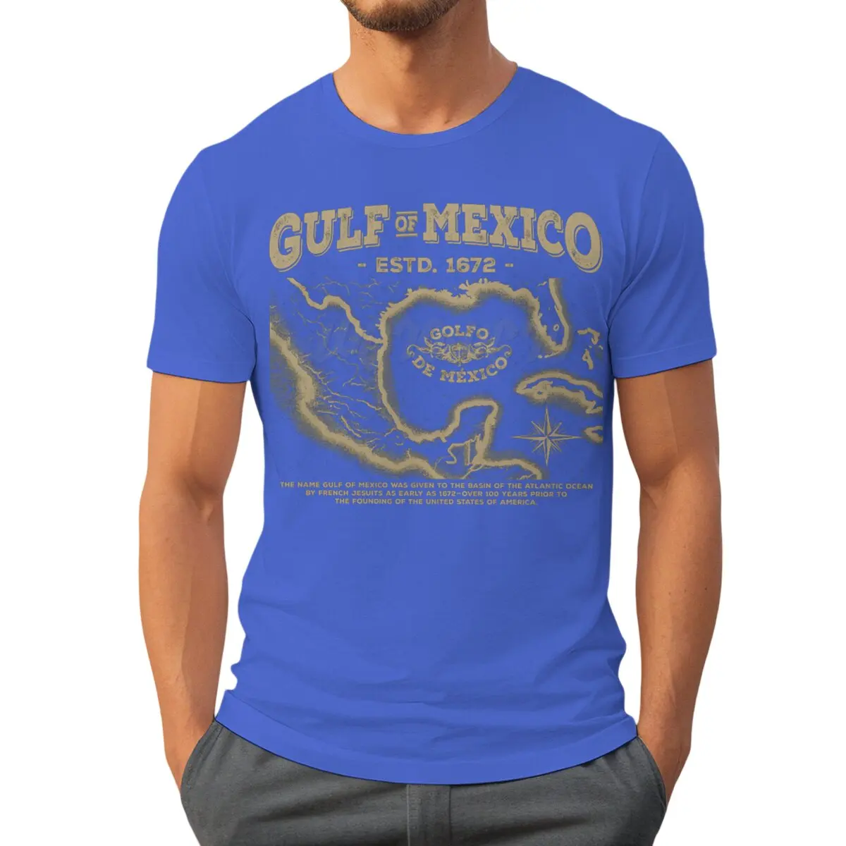 Funny Fashion Tshirt for Men Clothing Gulf of Mexico Printed Streetwear Graphic T Shirts Men Clothing