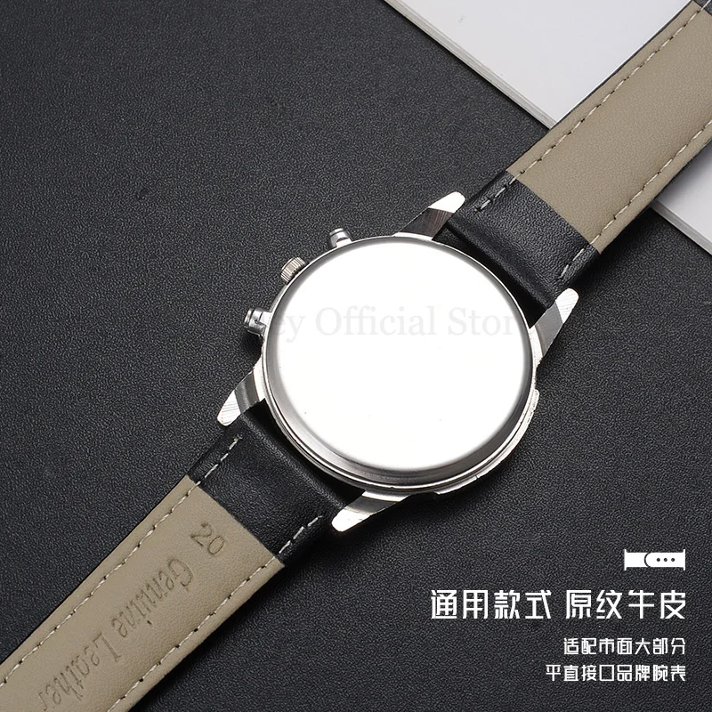 12/13/14/15/16/17/18/19/20/21/22/23/24mm Geunine Leather Watchband Strap for Huawei Watch Gt3/Gt2 42mm 46mm SmartWatch Bracelet