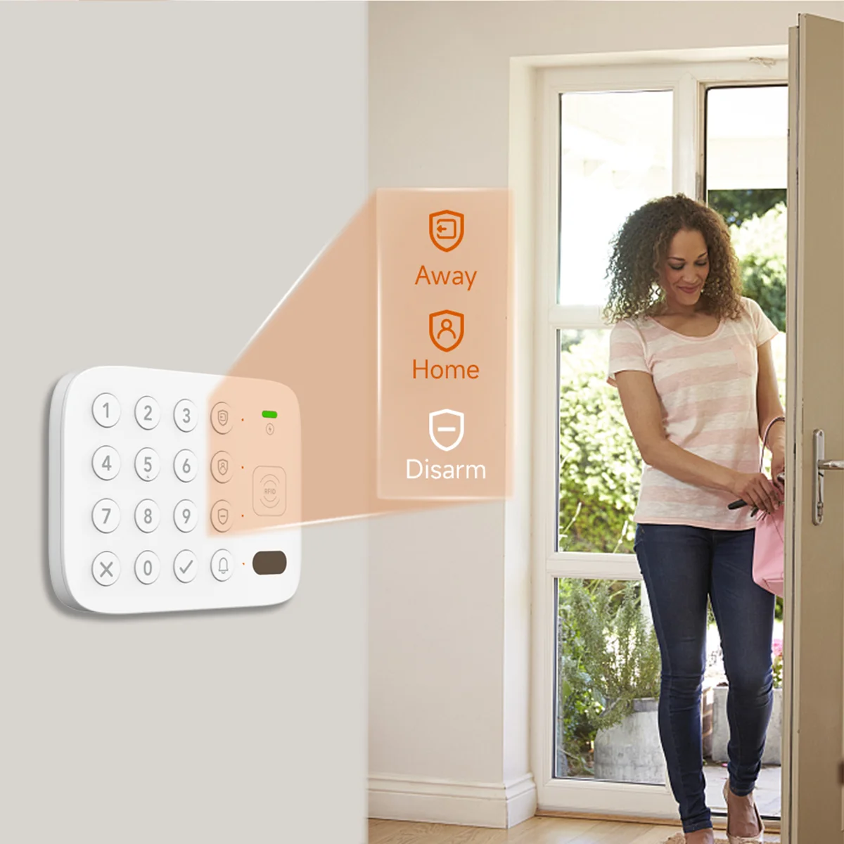 CPVAN Wireless Keypad Built-in 1500mAh Battery Anti-dismantling Alarm for Home Security Alarm System Keyboard With RFID Tag