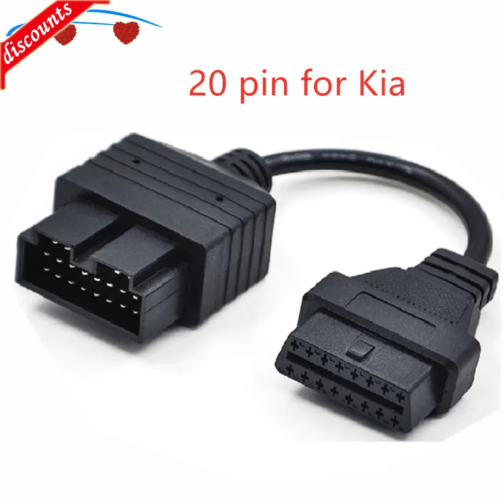 Car Diagnostic Cable Ki-a 20PIN OBD1 to 16PIN OBD2 Cable for Kia 20PIN Kia Car Diagnostic Interface OBD2 Cable Kia 20 PIN