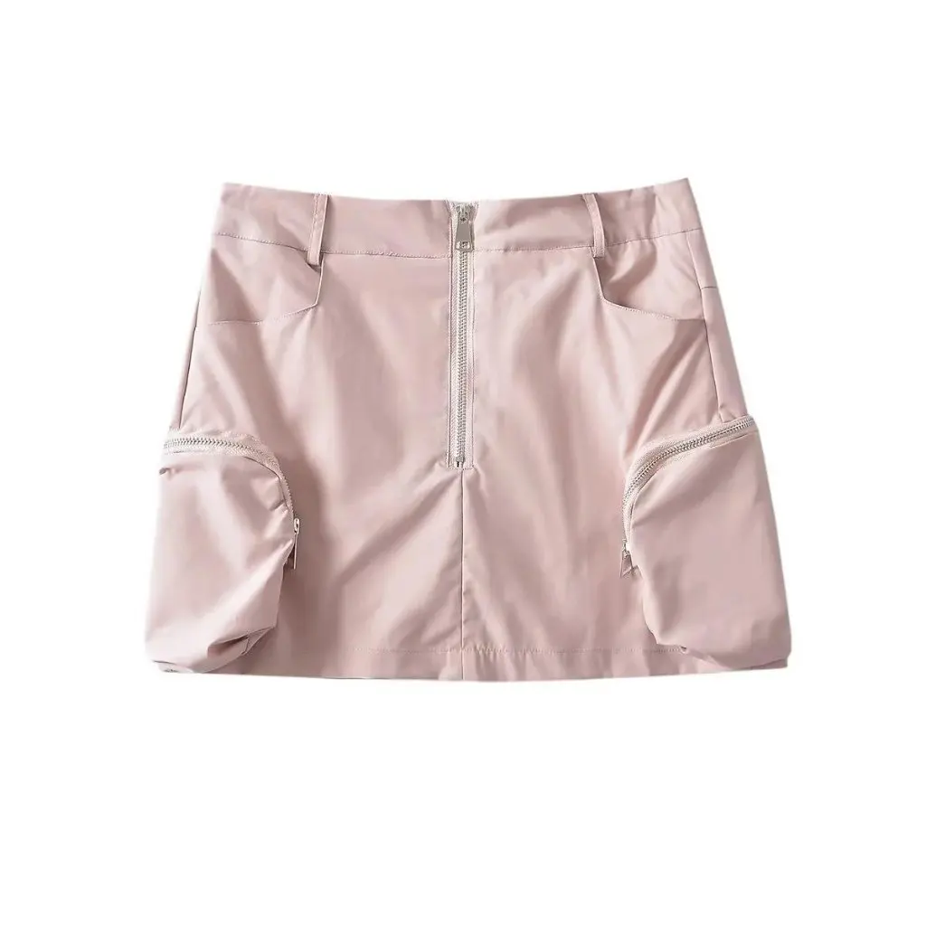 

Women's American Style Fashion Skirt with Big Pockets Summer New Hot Girl Hip Style Tooling Skirt for Casual Wear