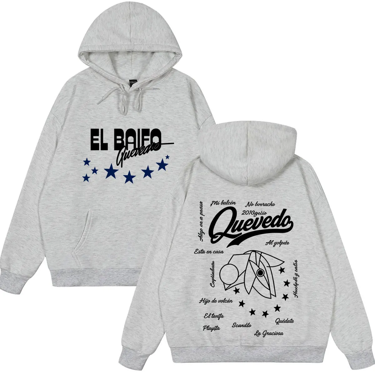 QUEVEDO EL BAIFO Album 2026 Tour Grafik-Hoodie für Herren und Damen Ästhetischer Trend-Sweatshirt Locker Lässig Vintage Übergroßer Pullover – Detail 4
