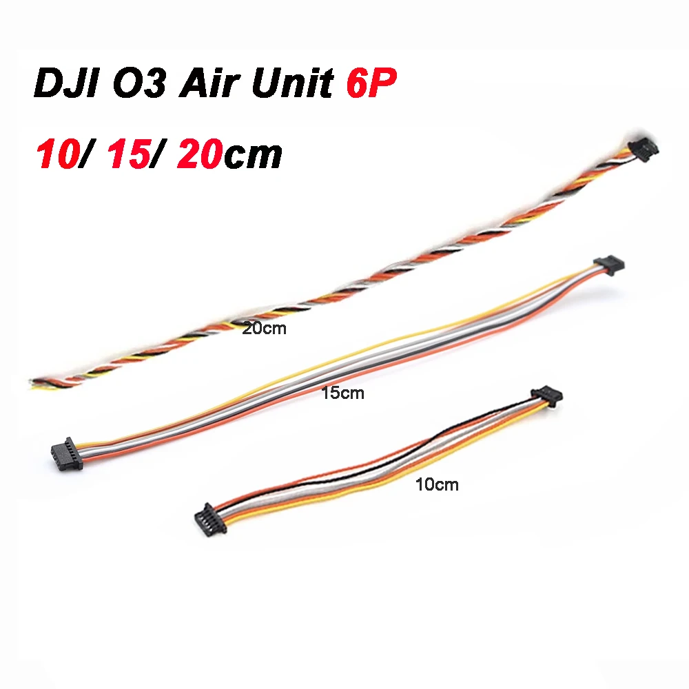 2pcs For DJI O3 Air Unit Flight Controller Direct Plug 6P Connecting Cable 10cm/15cm/20cm Silicone Wire For F4 F7 FC FPV Drones