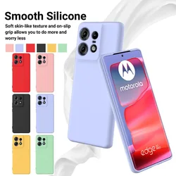 for Motorola Moto Edge 50 Pro 5G 6.7 inch Case Liquid Silicone Lanyard Cover Matte Soft Shell Anti-fall Non-Slip Back Fundas