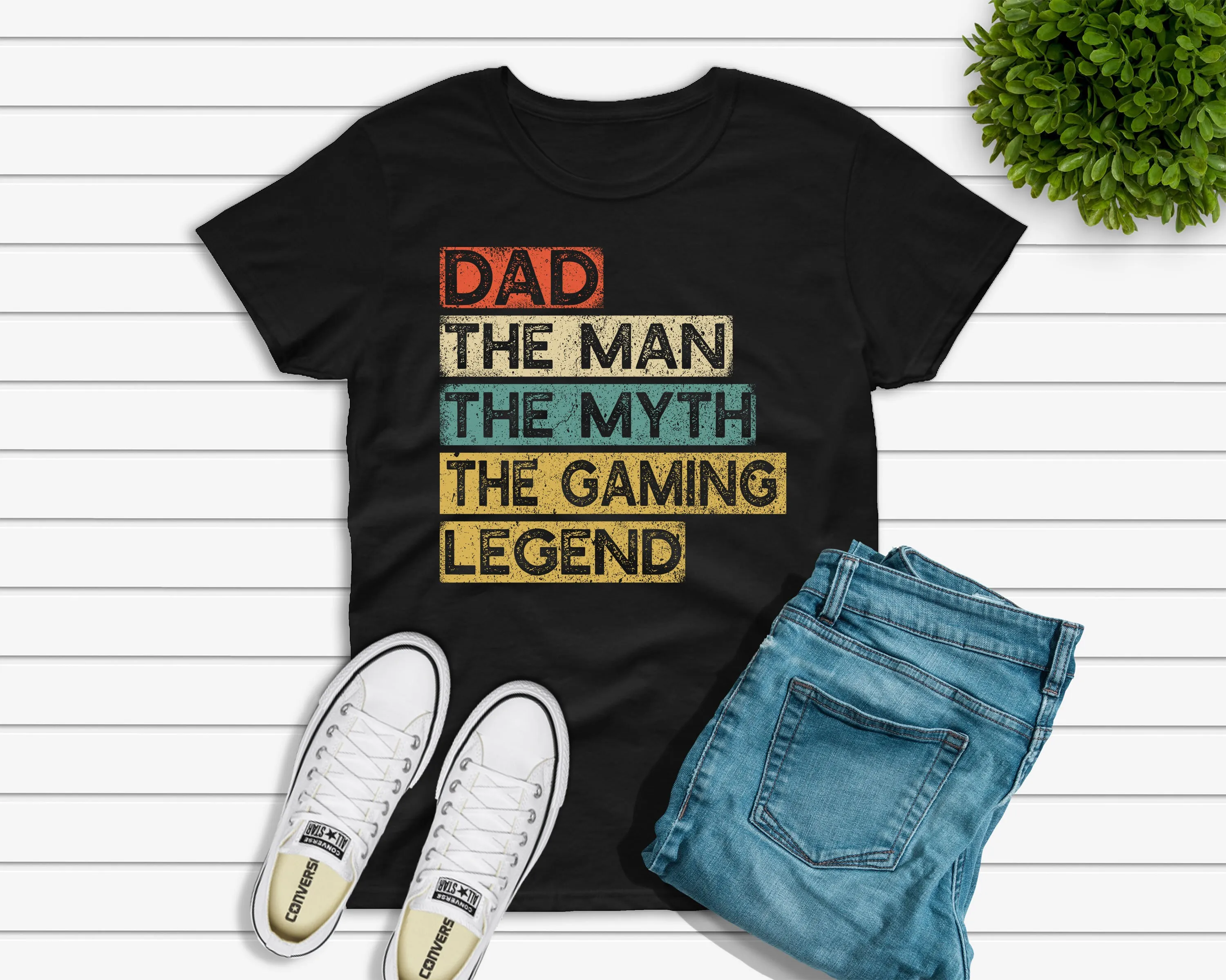 Dad The Man Myth Gaming Legend T Shirt Gamer Father'S Day For Video Game Player Jersey