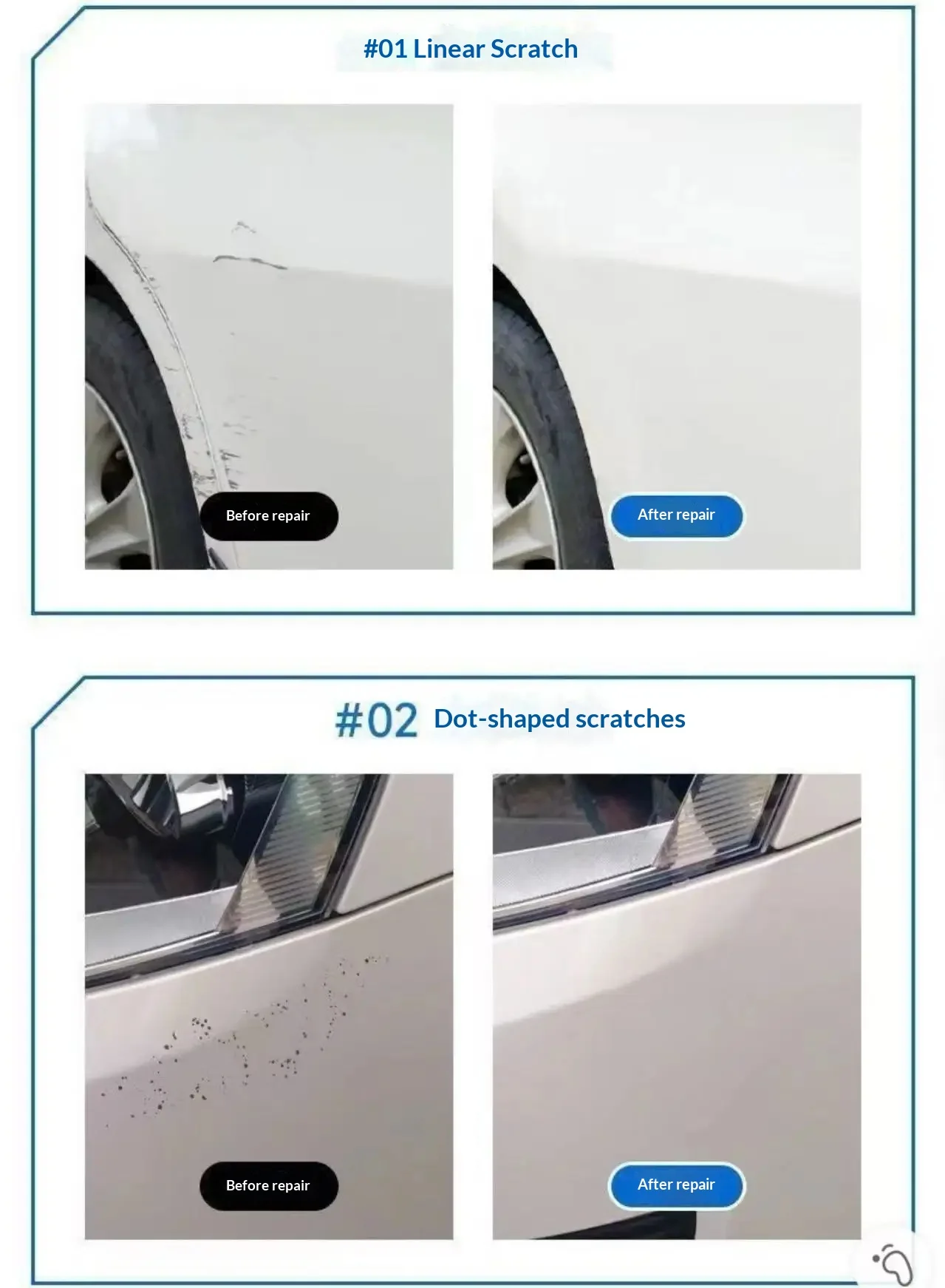 لهوندا CRV 1995-2025 RD1 RE RE3 / RE4 RM RW WR-V الطلاء إصلاح القلم اللمس حتى مزيل الخدوش لتقوم بها بنفسك اكسسوارات السيارات أسود أبيض #2