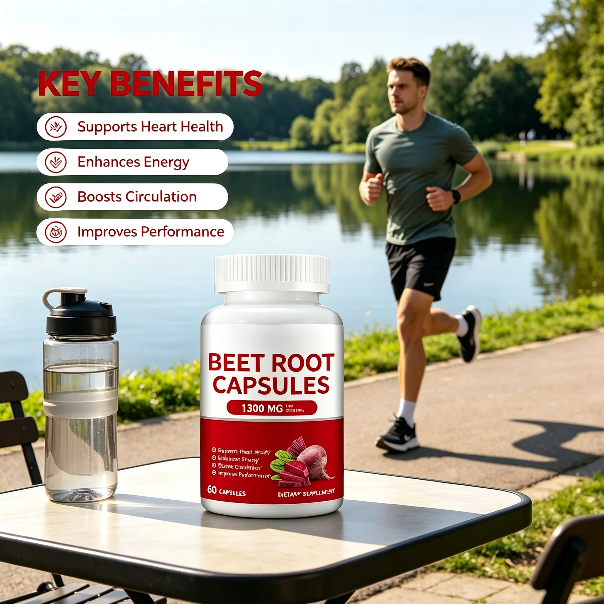 Beetroot Capsules Boost Energy Nitric Oxide Booster Promote Blood Circulation Support Heart Health Beet Root Powder Supplement
