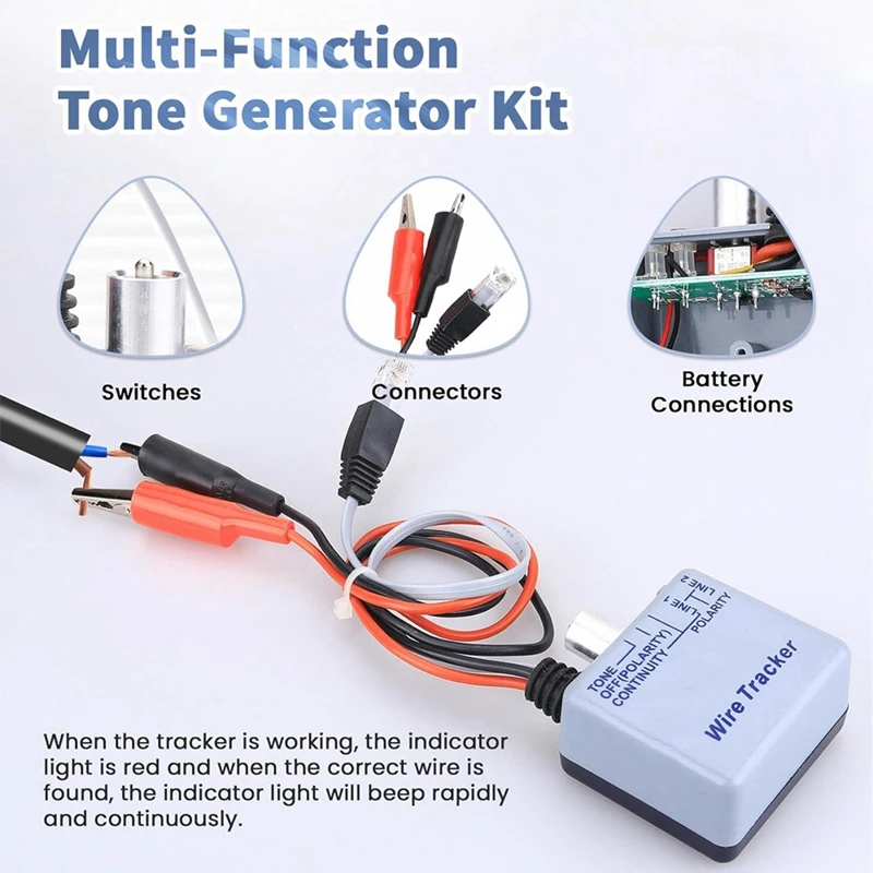 Tone Generator Kit, Wire Tracer Circuit Tester, 200EP High Accuracy Cable Tester, Tone And Probe Kit Line Finder Easy To Use