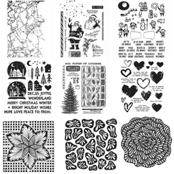 Chirstmas Tree Flower Clear Stamps For DIY Craft Making Card Photo Album Scrapbooking Decoration Template Mould Art Decoration