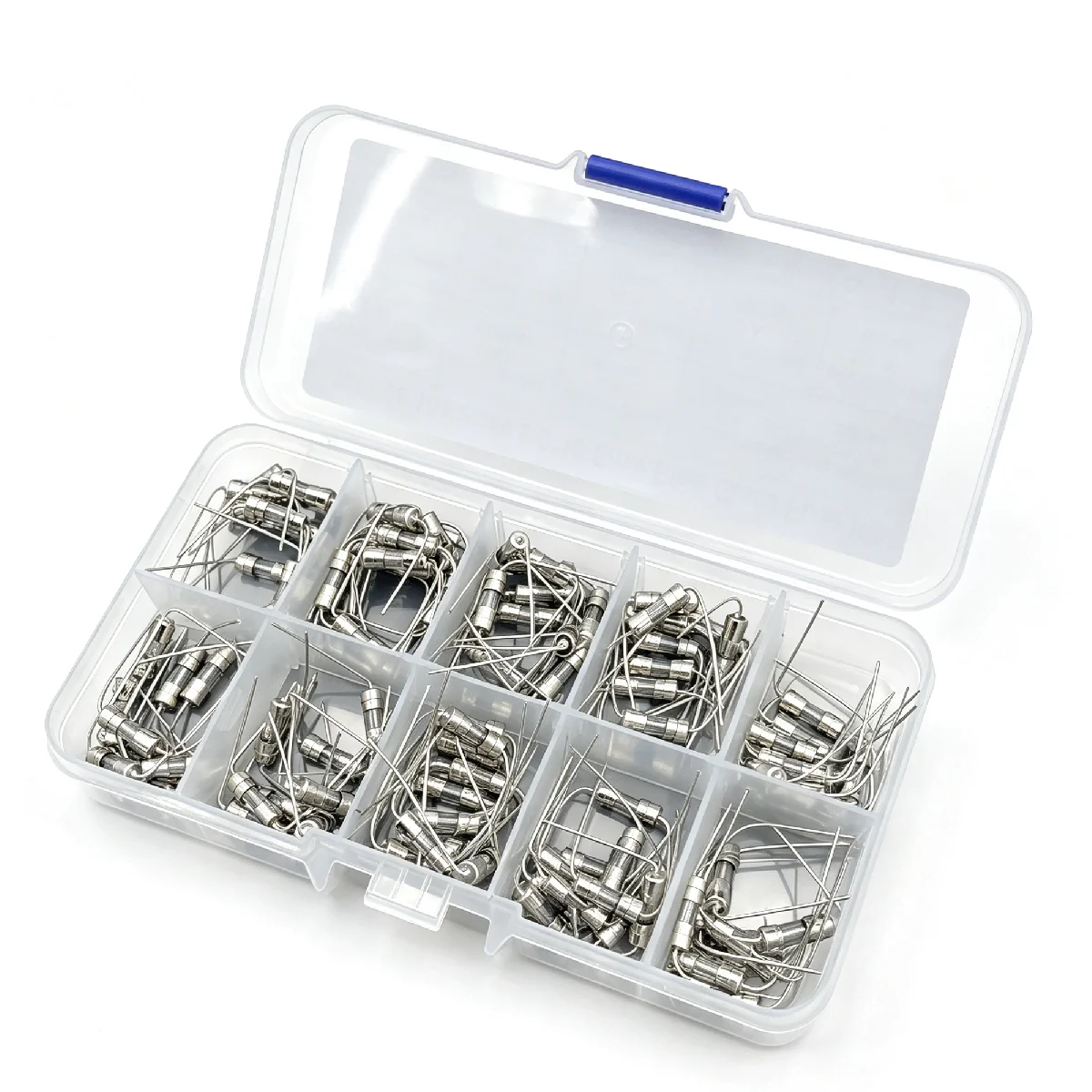 100Pcs 3.6x10mm Glass Tube Fuse Assortment Kit, 0.5A-10A 250V Axial Lead Slow-Blow Fuses for Electronic Circuit Protection