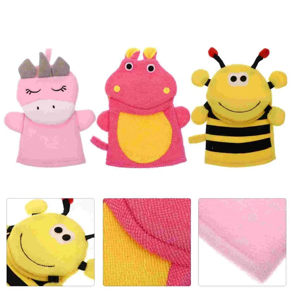 Soft Children Bath Towels Brushes Baby Cartoon Animal Shape Bath Gloves for Toddlers Kids Bath Clean Wash Massage Shower Sponge