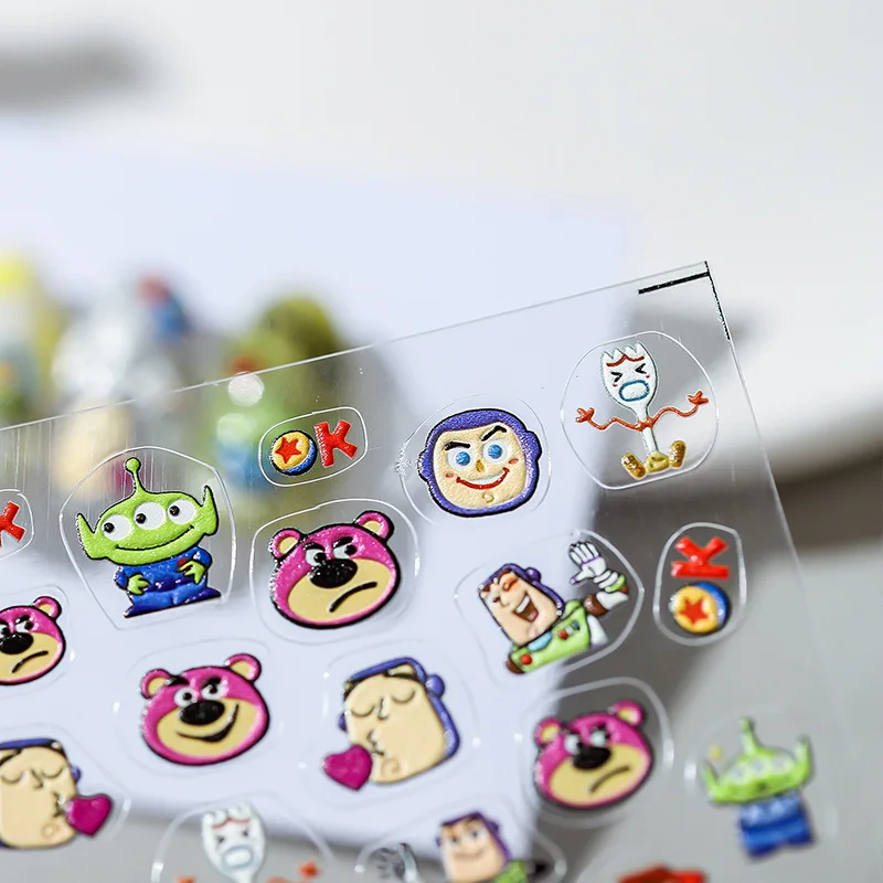 Disney Anime Toy Story Winnie the Pooh Nail Stickers Adhesive Nail Stickers Stitch Donald Duck 5D Stickers Press on Nails