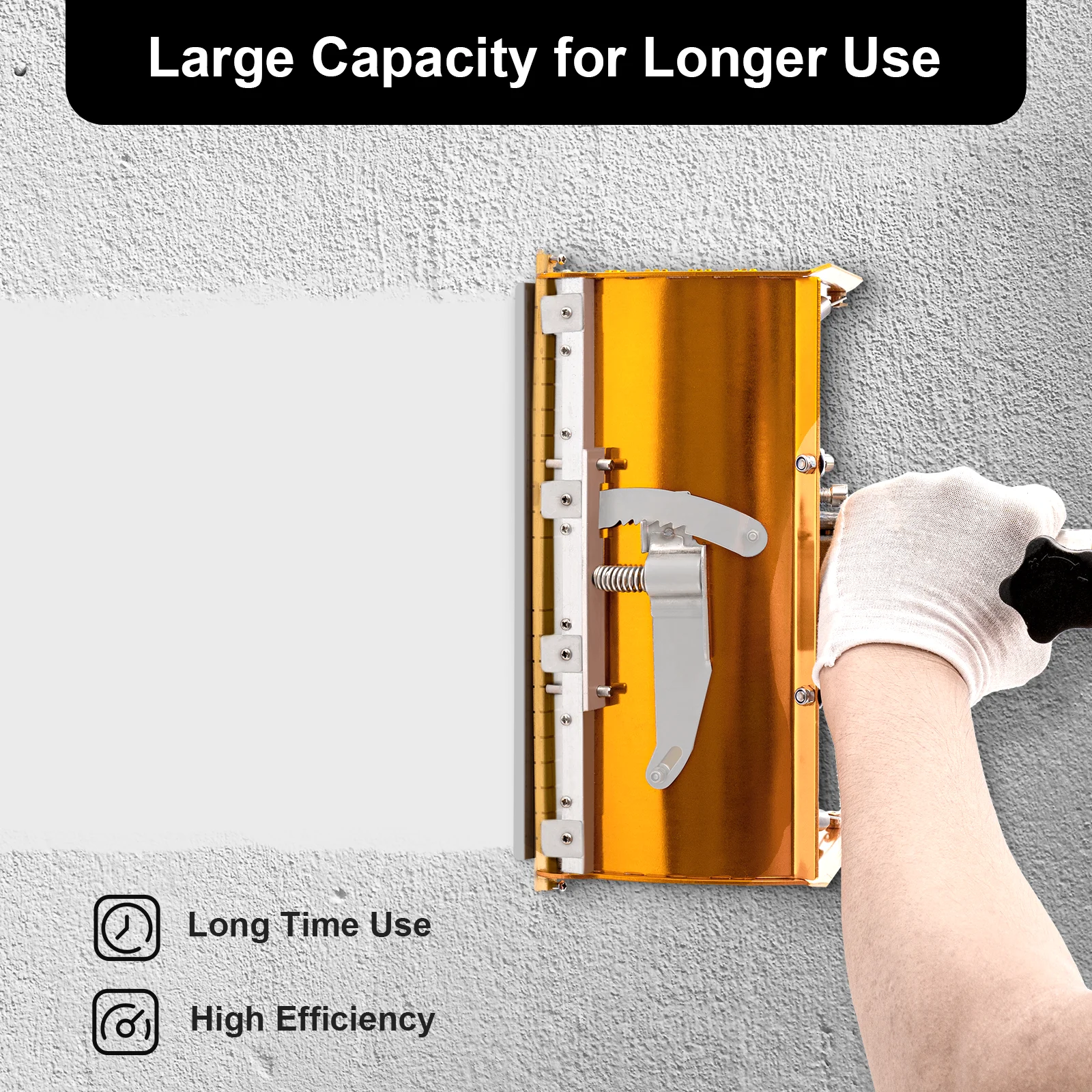 9.8''Adjustable Handle Drywall Taping Tool Flat Finishing Plaster Box Set with 40-64 Inch