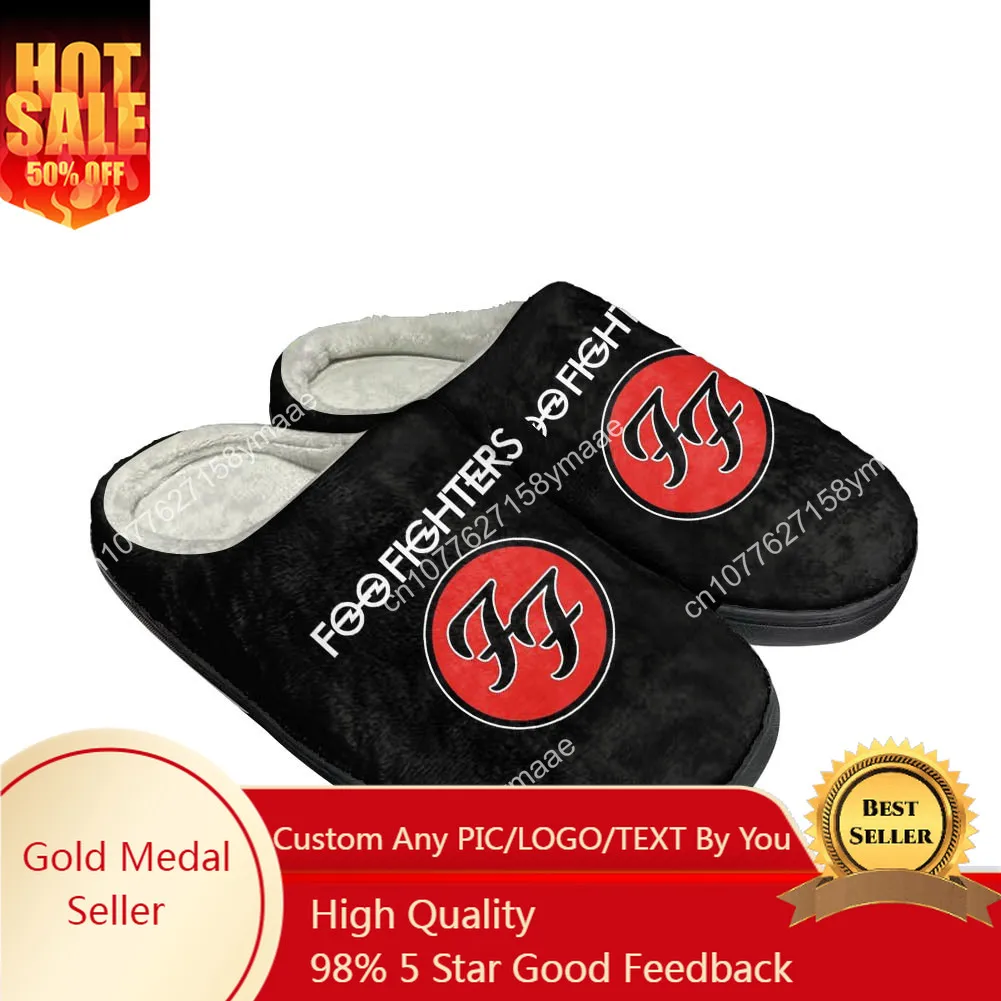 

Foo Fighters Rock Ba Fashion Cotton Custom Slippers Mens Womens Sandals Plush Casual Keep Warm Shoes Thermal Comfortable Slipper