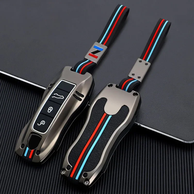 Zinc Alloy Car Smart Key Case Cover Shell Fob for Porsche New Cayenne Panamera 911 992 Taycan Car Protect Interior Accessories