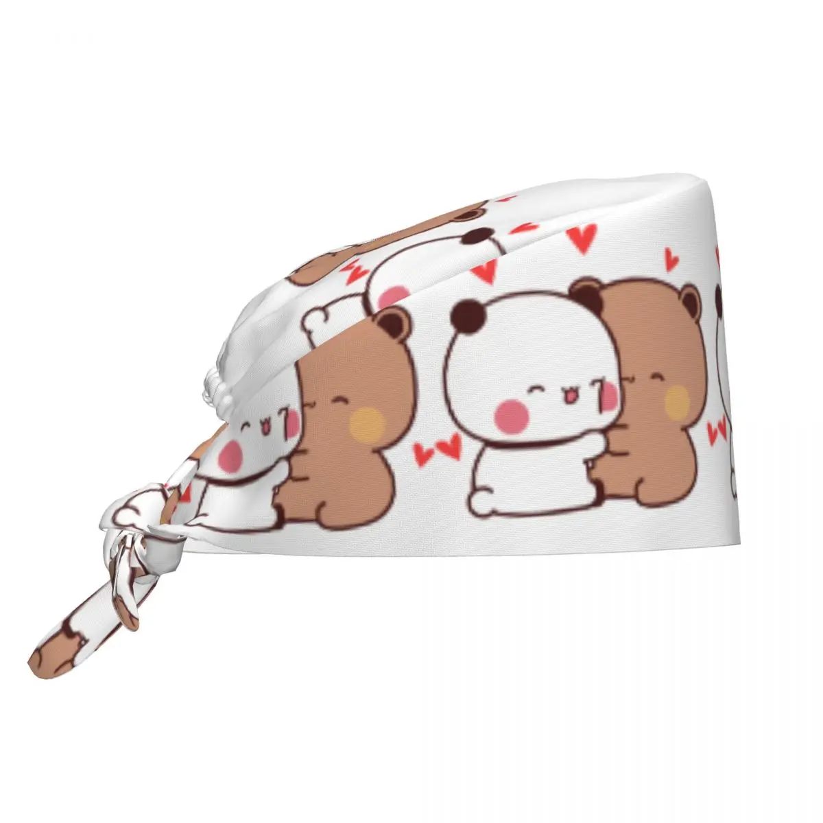 Bubu Dudu Panda And Brownie Bear Couple Working Cap Surgical Hats Men Women Operating Room Cap Nursing Cap Lab Works Hat