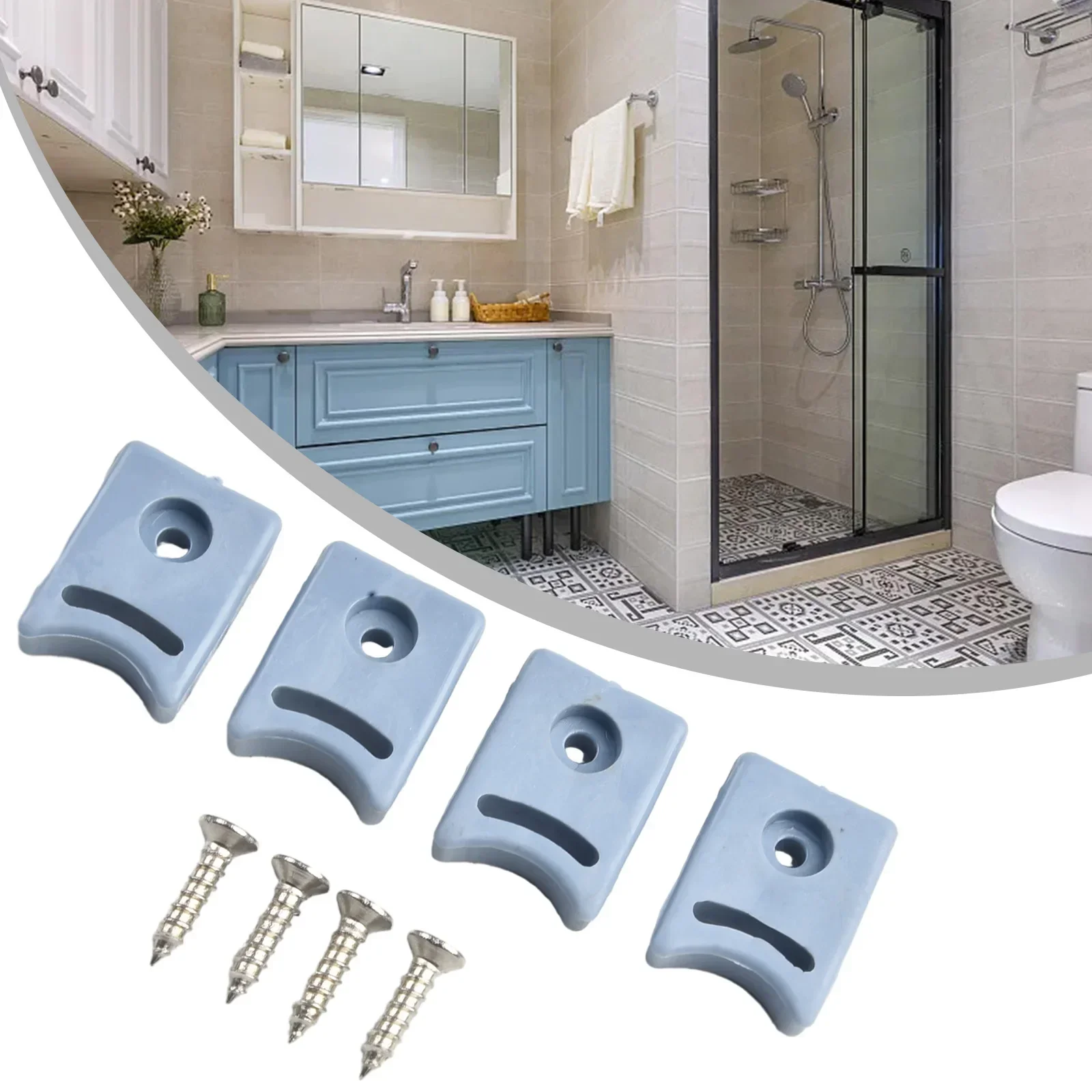 With Screws Door Stops Replacement 4pcs Bathroom Accessories Door Pulley Plastic Shower Room Top And Bottom Hot Sale