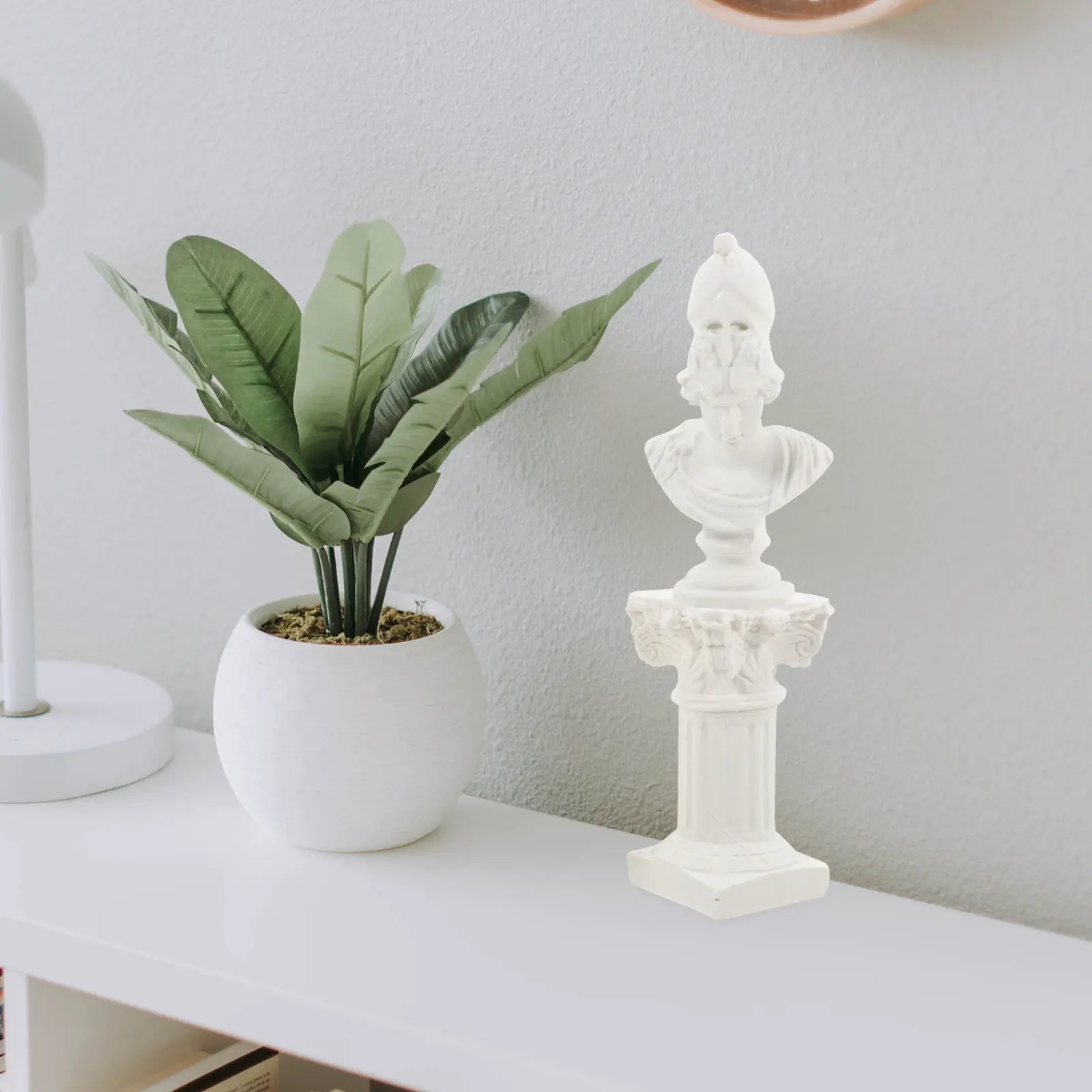 1 Juego de Estatuas de Resina de Lujo con Personajes de Columnas Romanas, Busto de Atenea, Decoración para Oficina, Hogar, Escritorio, Manualidades de Arte Fino