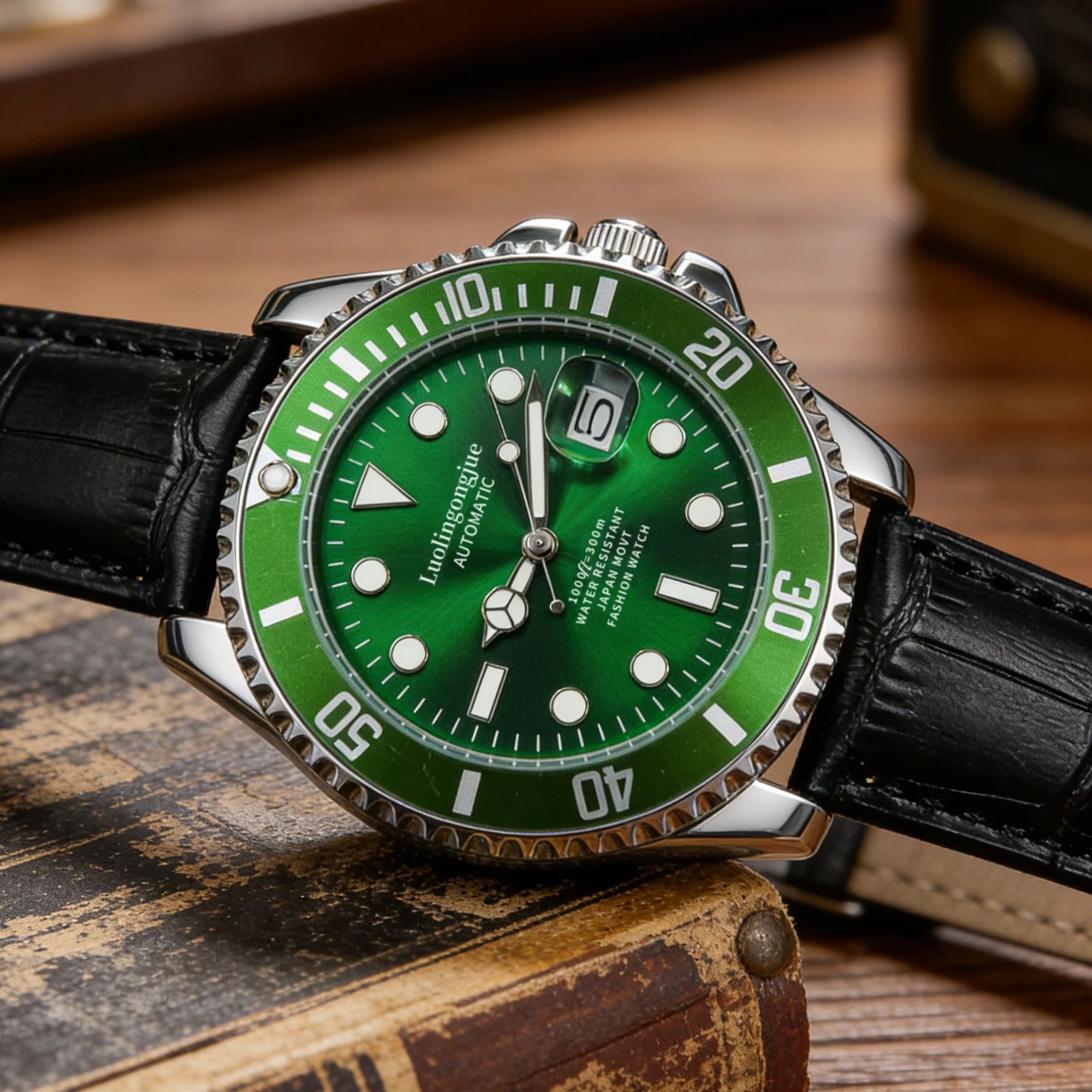 

Роскошные мужские автоматические механические часы с круглым циферблатом, прозрачной задней крышкой, кожаным ремешком, водонепроницаемые, с люминесцентным покрытием, с окошком для даты, классические наручные часы, подарок для делового стиля, мужской подар