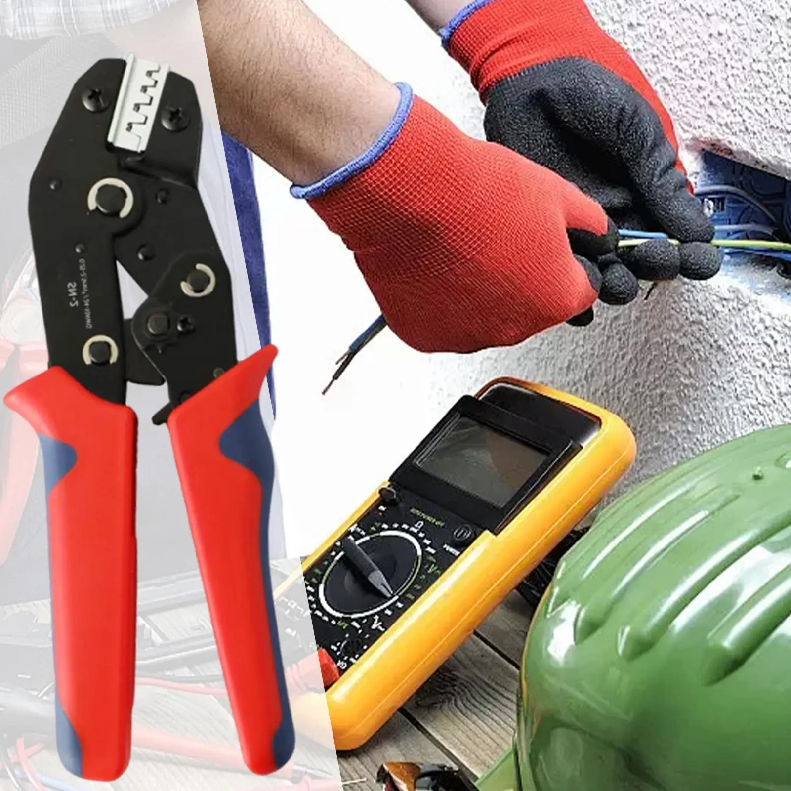 

Electrical Crimping Tool Ratcheting Cable Crimping Tool Multifunctional Wire Plier For Electrician Automotive Residential