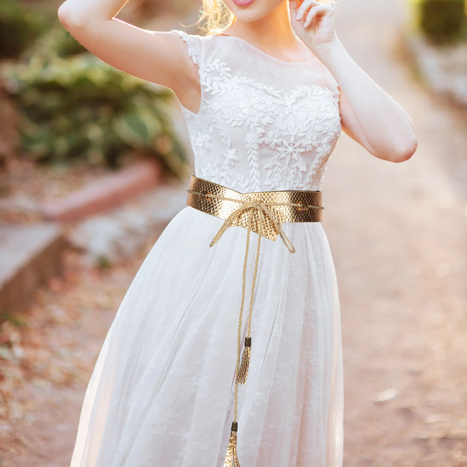

Golden Stretch Corset Belt Women Pu Adjustable Wide Waist Belts For Dress Coats Shirts Sweaters
