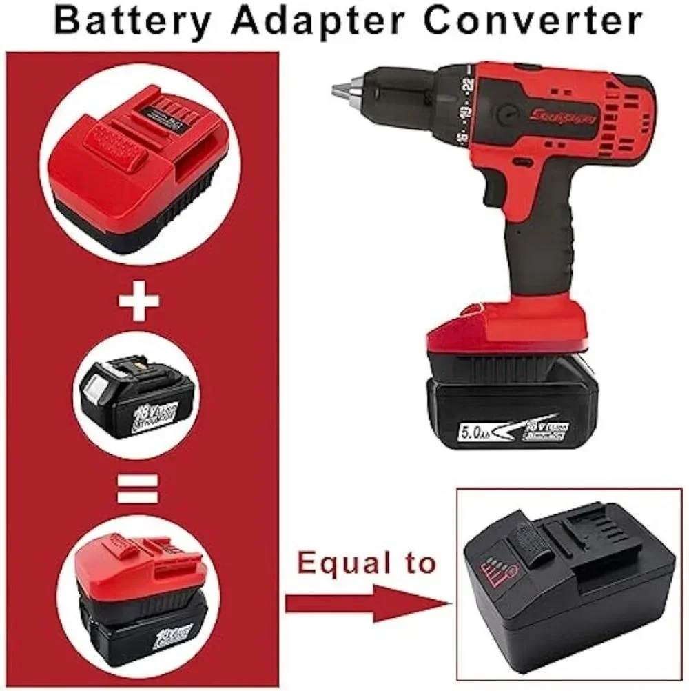 Battery Adapter Converter for Makita 18V Lithium Battery Convert to for Snap-on 18V Lithium Battery Cordless Power Tool Drill